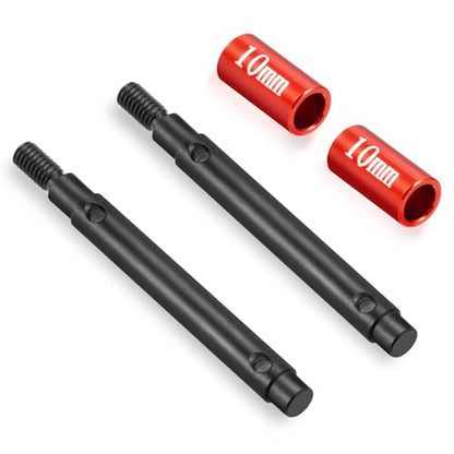 1 Set Steel Portal Drive Stub Axles +10mm Extension for Redcat Ascent 1/18 RC Crawler Car Upgrades Parts - color: +10mm