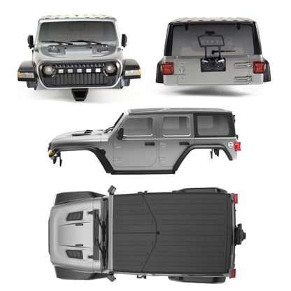 6.10in Wheelbase RC Body Shell for 1/18 ABS Hardtop Body (Grey) | TRX4M Body with Front Rear Bumpers for TRX4M Bronco Defender Chassis - color: Grey