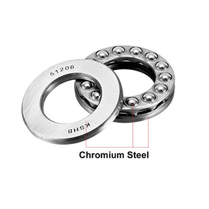 uxcell 51206 Thrust Ball Bearings 30mm x 52mm x 16mm Chrome Steel ABEC3 Single Row Roller 2pcs - size: 30mmx52mmx16mm