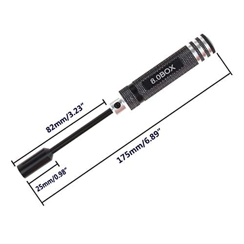 ShareGoo 4PCS Hex Nut Key Socket,RC Repair Tools 4.0 5.5 7.0 8.0mm Spanner Box,Flat Head Screwdrivers Screw Drivers Wrench for RC Hobby Car Truck Truggy Boat Airplane