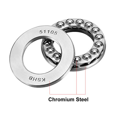 uxcell 51105 Thrust Ball Bearings 25mm x 42mm x 11mm Chrome Steel ABEC3 Single Row Roller 2pcs - size: 25mmx42mmx11mm