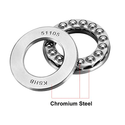 uxcell 51105 Thrust Ball Bearings 25mm x 42mm x 11mm Chrome Steel ABEC3 Single Row Roller 2pcs - size: 25mmx42mmx11mm