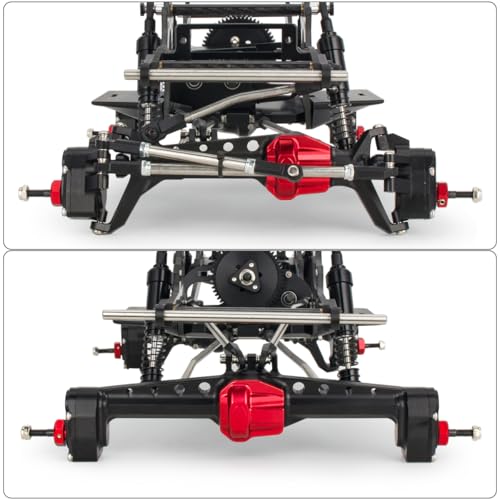 Carbon Fiber LCG Chassis Kit Frame Rails Skid Plate CMS Servo Panhard Mount for 1/10 RC Rigs Crawler Capra SCX10 II VS4-10 Comp Builds DIY Parts (Full Chassis Kit) - style: Full Chassis Kit