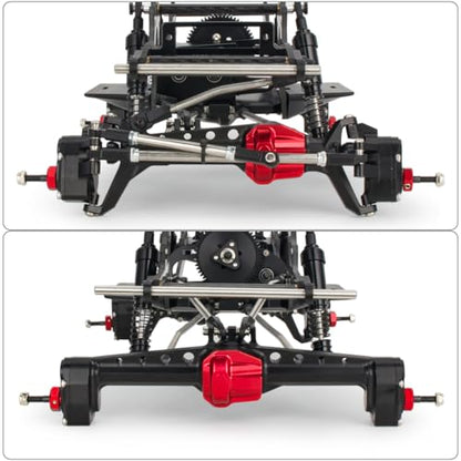Carbon Fiber LCG Chassis Kit Frame Rails Skid Plate CMS Servo Panhard Mount for 1/10 RC Rigs Crawler Capra SCX10 II VS4-10 Comp Builds DIY Parts (Full Chassis Kit) - style: Full Chassis Kit