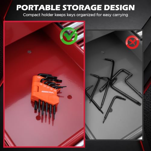 SEDY 8-Piece Mini Torx L Key Set, Tamperproof Torx Star Allen Wrench, T5, T6, T7, T8, T9, T10, T15, T20, Cr-V - style: 8-Piece Mini Tamperproof Torx Star Allen Wrench