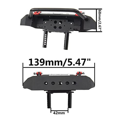 ShareGoo Metal Bumper with Tow Trailer Compatible with Axial SCX10 90046 90047 Traxxas TRX-4 Redcat Gen8 1/10 RC Crawler Car (Front Bumper) - style: Front Bumper