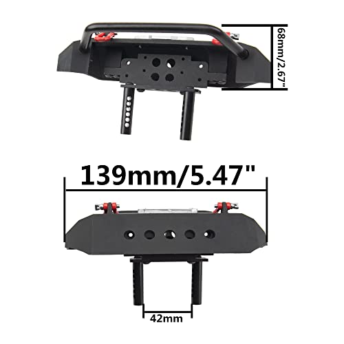 ShareGoo Metal Bumper with Tow Trailer Compatible with Axial SCX10 90046 90047 Traxxas TRX-4 Redcat Gen8 1/10 RC Crawler Car (Front Bumper) - style: Front Bumper