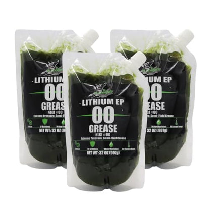 Lithium EP00 Grease, 32 oz EZ Squeeze Pouch (3 pk) | Used for Disc Mowers, Gear Boxes, Auger and Mixer Drives, Cutter Bars, and more, Made in USA - size: EP00 (3)