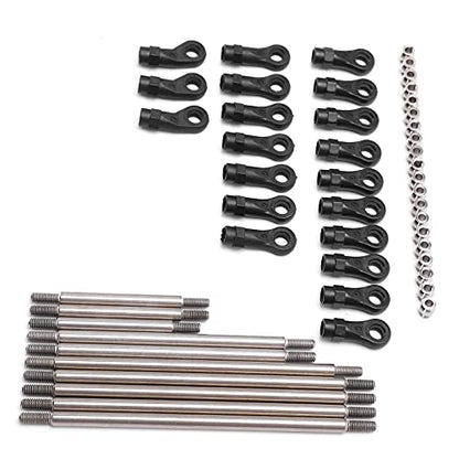 Jiawu 10Pcs Pull Rod Link Linkage, 324mm Wheelbase Link Rod, Links Tie Rods Pull Rods with End Ball Set for 1/10 RC 820564 820064 Crawler Car