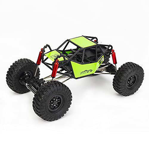 1/10 RC Car 310mm Wheelbase Rock Buggy Frame Chassis with Nylon Tube Roll Cage for 1/10 RC Crawler Car SCX10 90046 TRX4 (with Wheels, Green) - color: With Wheels, Green
