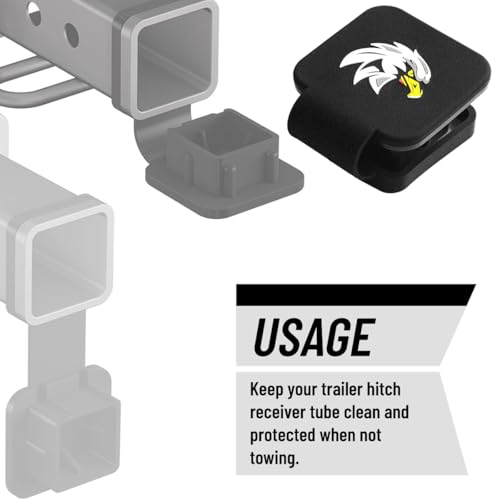 2" Trailer Hitch Cover, Silicone Eagle Square Hitch Cap Tube Plug Insert for 2 Inch Receivers, Trailer Exterior Tow Receiver Tube Plug Cap, Universal for Truck Sedan ATV - color: Eagle