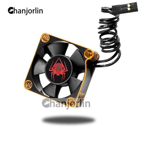 RC Car Metal Motors Cooling Fan 25mm 30mm 35mm 40mm 50mm RC Heatsink 28000RPM ESC Cooling Fans Glod-Black for 1/8 1/10 1/12 Truck Off Road Crawler Car 540 550 Brushless OR Brushed (40mm)