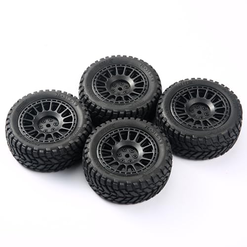 4PCS 76mm/2.99inch RC Rally Car Tyres 12mm Hex Hub Rubber Tires & Plastic Wheel Rims for 1/16 1/14 1/12 1/10 RC Off Road Buggy On-Road Touring Car (Wheel Rims*B and Tires)(NOT Glued) - size: B