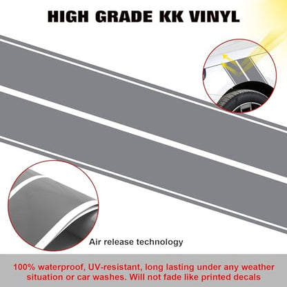 x xotic tech Fender Stripes Hash Marks KK Vinyl Decal Universal for Car Truck Sticker Racing Stripe 11"x23" (Gray) - color: Gray