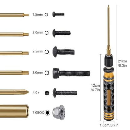 8Pcs RC Tool Hex Driver Screwdriver Set, 1.5-3.0mm Nut & Cross-Shaped for Electric Driver YUBJIANG