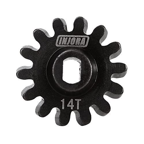 INJORA Overdrive Differential Axle Steel Gears 14T Worm Gears Upgrade Parts for AX24 SCX24 C10 JLU Gladiator Bronco Deadbolt Axial 1/24 RC Crawler Car - size: 14T