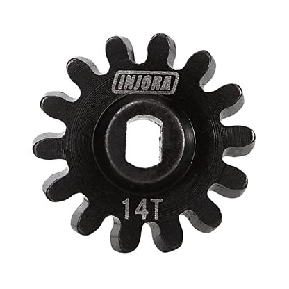 INJORA Overdrive Differential Axle Steel Gears 14T Worm Gears Upgrade Parts for AX24 SCX24 C10 JLU Gladiator Bronco Deadbolt Axial 1/24 RC Crawler Car - size: 14T