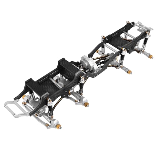 LCG 6x6 8×8 Carbon Fiber Chassis Frame with Metal Axles for 1/24 RC Crawler Car Axial SCX24 Refit Kit (8x8 Silver) - color: 8x8 Silver