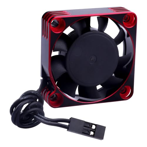 RC Car Motor Cooling Fan Heatsink 16000RPM Brushless ESC Cooling Fan 40x40mm for RC Car 1/8 1/10 540 550 Motor (Red) - color: Red
