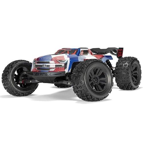 ARRMA RC Truck 1/8 KRATON 4X4 6S BLX BRUSHLESS V6 Speed Truck RTR (Lipo Battery and Charger Not Included) (Blue/Red), ARA8608V6T4 - color: Blue/Red
