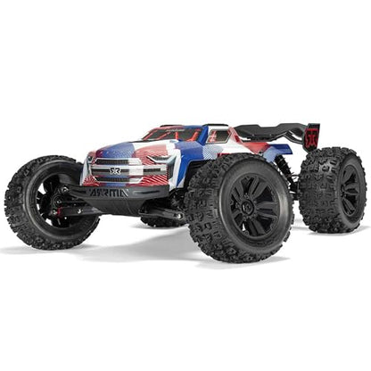 ARRMA RC Truck 1/8 KRATON 4X4 6S BLX BRUSHLESS V6 Speed Truck RTR (Lipo Battery and Charger Not Included) (Blue/Red), ARA8608V6T4 - color: Blue/Red