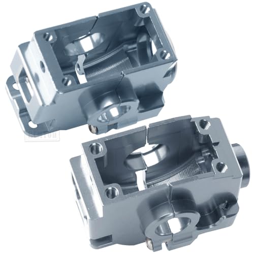 Transmission Case Gearbox Upgrades Part for 1/10 Slash/Stampede/Hoss/Rustler VXL 4X4,Aluminum Front Rear Transmission Case Gearbox Hops Ups,Titanium - color: Titanium - Upgrades
