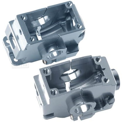 Transmission Case Gearbox Upgrades Part for 1/10 Slash/Stampede/Hoss/Rustler VXL 4X4,Aluminum Front Rear Transmission Case Gearbox Hops Ups,Titanium - color: Titanium - Upgrades