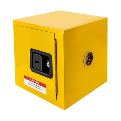 Flammable Safety Storage Cabinet 13"x13"x13" Industry Hazardous Materials | 2 Gal Fire Proof Safe, Double-Wall Cold-Rolled Steel, Dual Manual Locks, OSHA Compliant, For Gasoline Liquid Fuel Chemical - size: 13"*13"*13"
