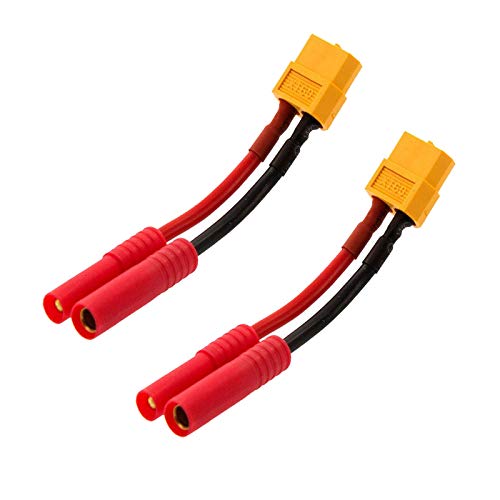 2pcs XT60 Plug Female Connector to HXT 4MM 4.0MM Bullet Male Female Connector Banana Plug Conversion Adapter Wire Cable for RC