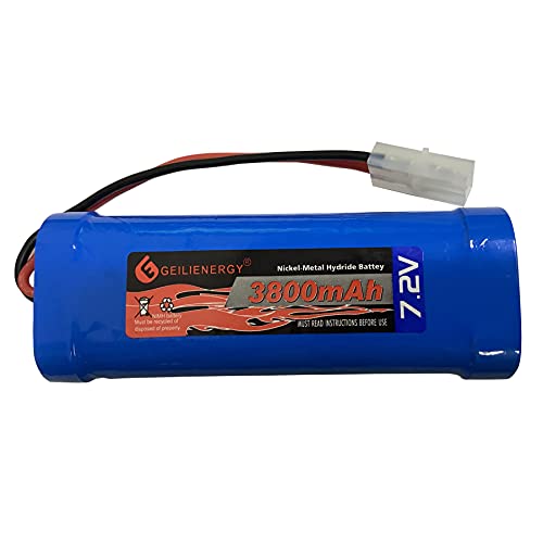 7.2v 3800mAh Ni-Mh Rechargeable RC Replacement Battery with Standard Tamiya Connector (1 Pack Battery with 1 Charger) - color: 1 Pack Battery with 1 Charger