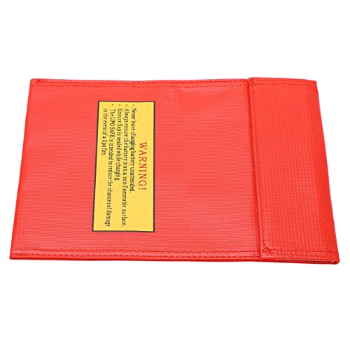 Alomejor RC Lipo Battery Bag Fire Storage for Charging Compatible with Various Aircraft Batteries 18x23cm (Red) - size: Red
