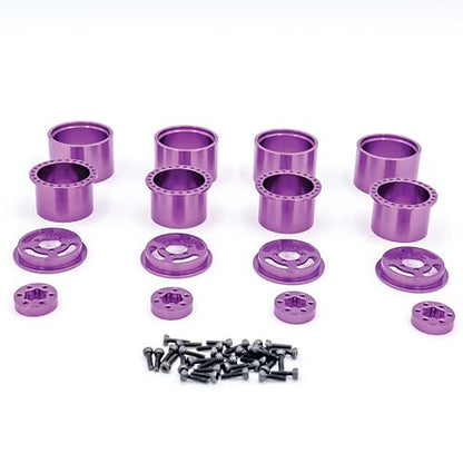 1UP Wheels 1.0" Island Ultra Wide Premium Wheels | Purple | for Axial SCX24, AX24, Traxxas TRX4-M, Redcat Ascent-18, FMS FCX18, 7mm Hex Vehicles - Aluminum Beadlock Wheels - color: Purple