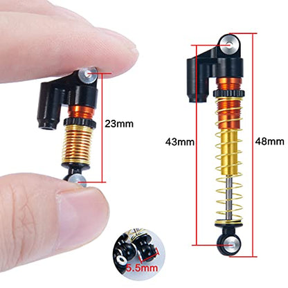 RCLIONS Aluminum 43mm RC Oil Shock Absorber Damper for All 1/24 Axial SCX24 | SCX-24 Deadbolt Base Camp Lexus Dooge Gladiator RC Crawler Car Upgrades - color: Black