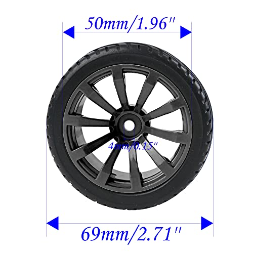10-Spoke RC 12mm Hex Hub Wheel Rims & Rubber Tires Compatible with HSP Tamiya HPI Kyosho 1/10 On-Road Touring Car,WLtoys 1/14 144001 Traxxas 1/16 Slash RC 1/18 A959B Buggy (Black) - color: Black