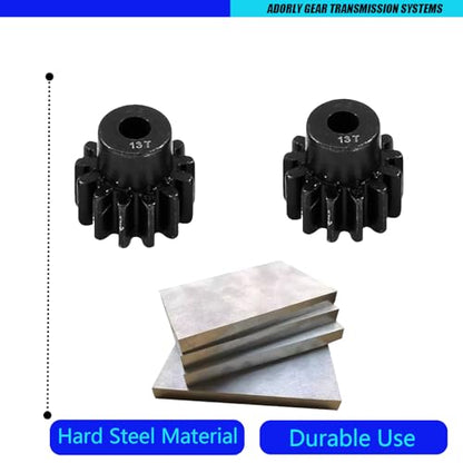2pcs 3943X Hardened Steel 13-Tooth Pinion Gear (32 Pitch) for Traxxas Slash Rrustler Stampede Raptor 4x4 VXL TRX-4 TRX-6 Hop Ups Upgrade Parts