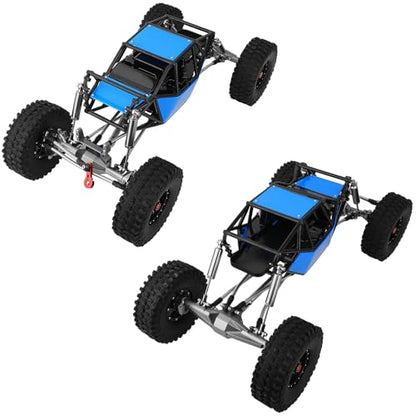 Metal DIY 330mm Wheelbase Rock Buggy Frame Chassis Crawler with VP Element Enduro Portal Axle Nylon Tube Roll Cage for 1/10 RC Crawler Axial SCX10 II Upgrades (Blue) - color: Blue