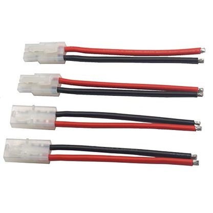 4Pairs Adapter Compatible with Tamiya Style Plug Male Female Connector w/10cm 14AWG Silicon Wire Cable for RC Car Lipo Battery Charger FPV Truck Boat