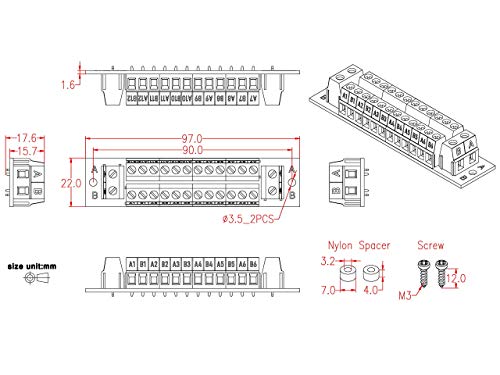 16 Amp 2x12 Position Terminal Block Distribution Module for AC DC