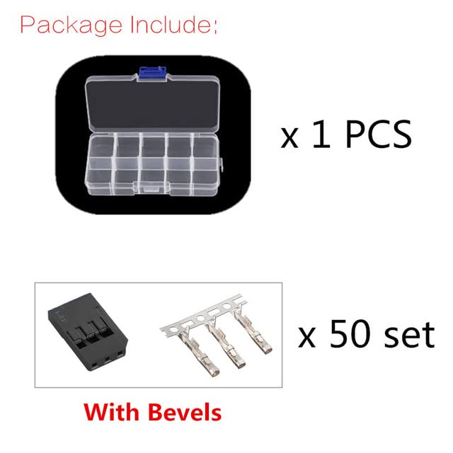 50PCS DIY Servo Extension Cable JR/Futaba Connector Male/Female Plug with 2.54 Terminal for RC Robot Airplane Car Servo ESC (Male x50 Bevels) - style: Male x50 Bevels
