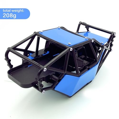 Nylon Rock Buggy Roll Cage Body Shell Chassis Kit for SCX10 ll 90046(Blue) | Roll Cage Rock Buggy Body Shell,1/10 RC Crawler Upgrade Parts,High-strength,Easy Assembled - color: Blue