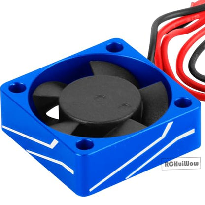 Metal RC 30 * 30MM 28000 RPM Motor Cooling Fan Brushless Motor Heat Sink 4.8-8.4V Upgrades Part for 540 550 F540 3650 3660 Motor for 1/8 1/10 RC Car,Navy Blue