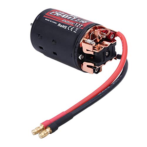 Dilwe RC Car Motor RC Car Parts, Metal+Plastic 550 Brushed Motor 5-Slot RC Motor Compatible with 1/10 RC Crawler Car RC Accessories(12T)