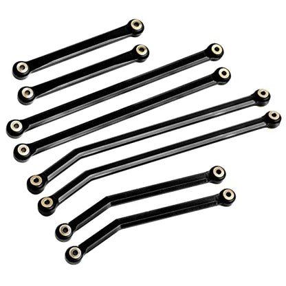 Hobbypark Aluminum High Clearance Links Set Upgrades for Axial SCX24 Gladiator AXI00005 Upgrades 1/24 RC Crawler Car (Black) - color: Black
