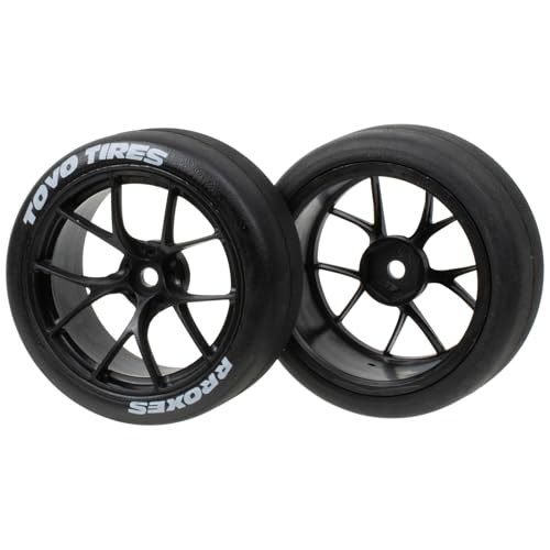 1/10 On-Road RC Car Wheel Rims & Rubber Tire 12mm Hex for Traxxas Nitro 4-Tec 2.0 Tamiya TT-01 / TT-02 HSP HPI (Black) - color: Black