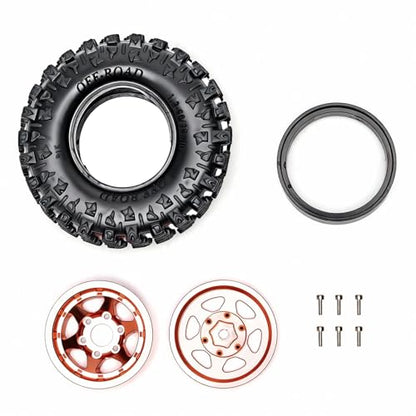 1.3” Aluminum Beadlock Wheels & Mud Terrain Tires Set for 1/18 1/24, -7.6mm Offset RC Crawler Car Fits TRX4M, Axial SCX24 AX24, Redcat Ascent-18, FCX24, 66 x 26mm, Pre-Assembled, 4 pcs Glod - color: Copper