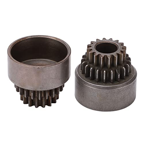 TREETDOBV 2pcs 02023 Steel Two Speed Clutch Bell, Durable Metal Steel Clutch Bell Double Gears for HSP 94122 94166 1/10 RC Car Upgrade Parts Replacing Old Part