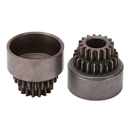 TREETDOBV 2pcs 02023 Steel Two Speed Clutch Bell, Durable Metal Steel Clutch Bell Double Gears for HSP 94122 94166 1/10 RC Car Upgrade Parts Replacing Old Part