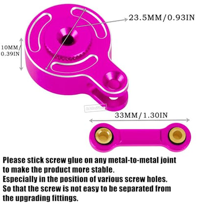 RC Servo Saver Set 25T Upgrades Part for 1/10 Big Rock 3S BLX,Granite/Senton 3S BLX & Mega 550,Kraton/Outcast 4S BLX,1/8 Typhon 3S BLX& Mega 550,Alloy Fixed Link Steering Servo Saver,Pink - color: Pink-1 Set