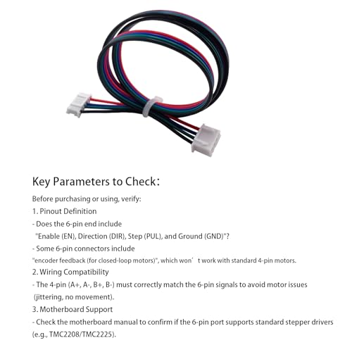 4pcs 500mm Nema 17 Stepper Motor Cables XH2.54 4pin to 6pin, 3D Printer Stepper Motor Wire Use for Nema 17 Stepper Motor, - style: 4Pcs Stepper Motor Cable 500mm