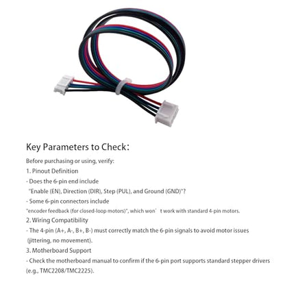 4pcs 500mm Nema 17 Stepper Motor Cables XH2.54 4pin to 6pin, 3D Printer Stepper Motor Wire Use for Nema 17 Stepper Motor, - style: 4Pcs Stepper Motor Cable 500mm